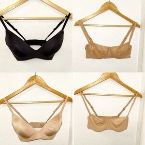 SKIMS 4 piece Bundle size: 34C T-Shirt Demi - Unlined Balconette - Strapless